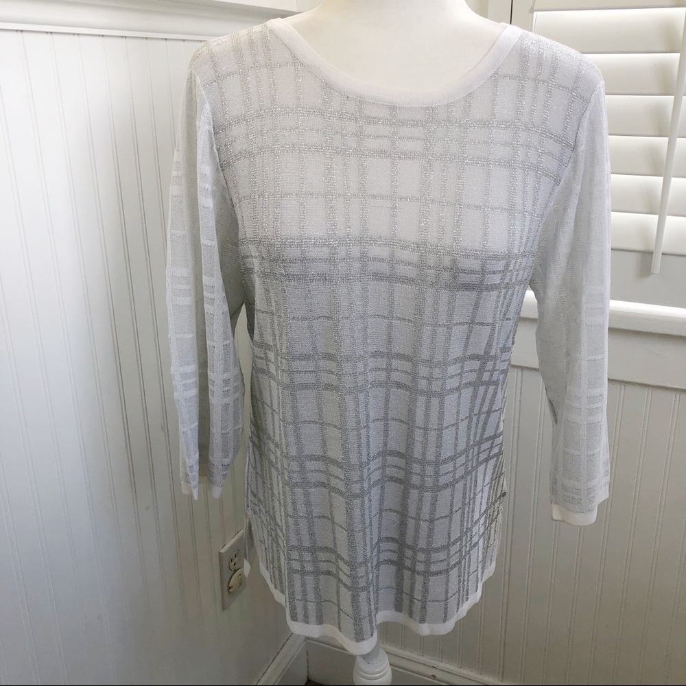 Spanner White & Silver Ariana Lightweight Sweater